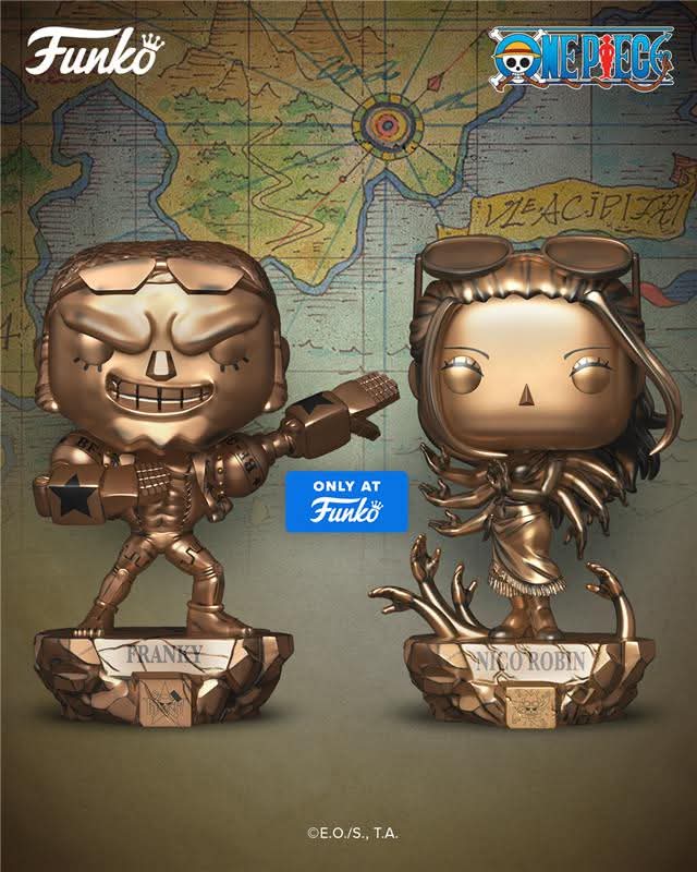 Plus! Nico Robin & Franky Statue (Bronze) Bundle With Pop Protector