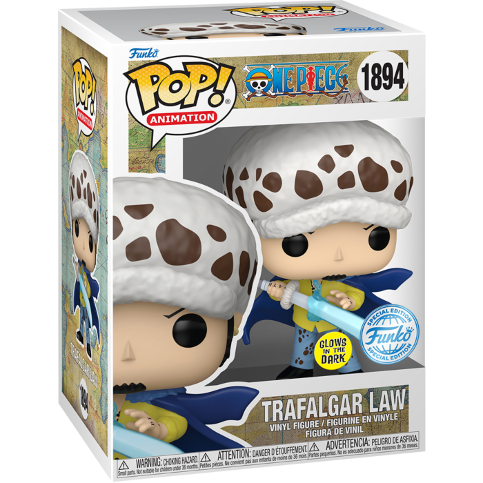 One Piece - Trafalgar Law with Blue Anesthesia Glow-in-the-Dark Pop!