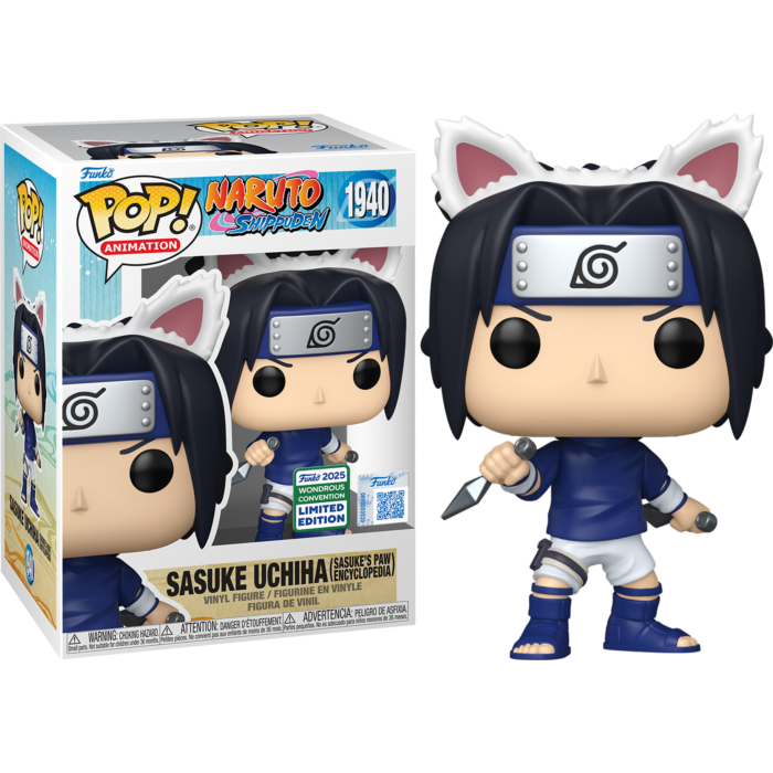 Naruto: Shippuden - Sasuke Uchiha (Sasuke's Paw Encyclopedia) Pop! (2025 Wondrous Convention Exclusive)