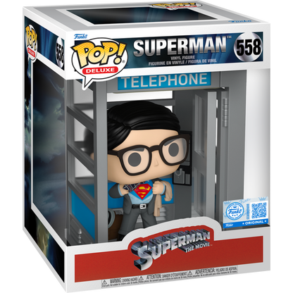 Superman- Superman in Phone Booth Deluxe Pop!