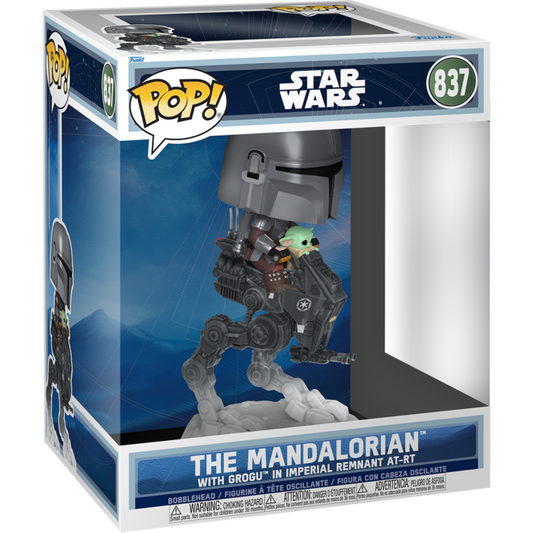 Star Wars: The Mandalorian & Grogu (2026) - The Mandalorian with Grogu in Imperial Remnant AT-RT Deluxe Pop! Rides