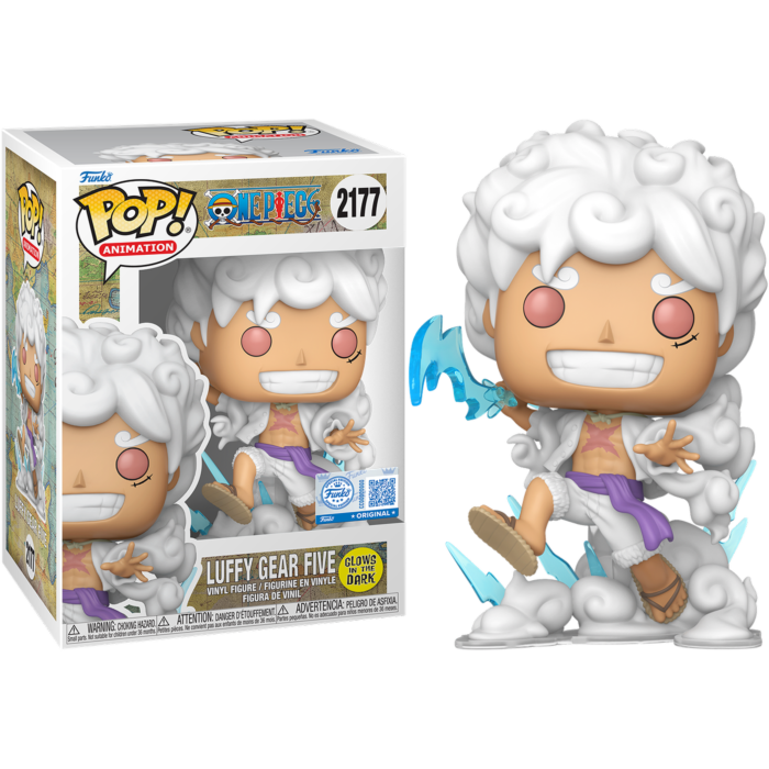 One Piece- Luffy Gear 5 (Kaminari) Glow In The Dark Exclusive Pop!