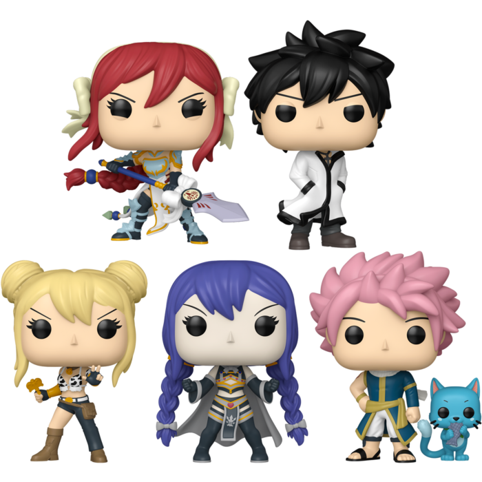 Fairy Tail: 100 Year Quest - Erza, Gray, Lucy, Wendy & Natsu with Happy Pop! (Set of 5)