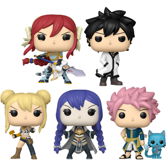 Fairy Tail: 100 Year Quest - Erza, Gray, Lucy, Wendy & Natsu with Happy Pop! (Set of 5)